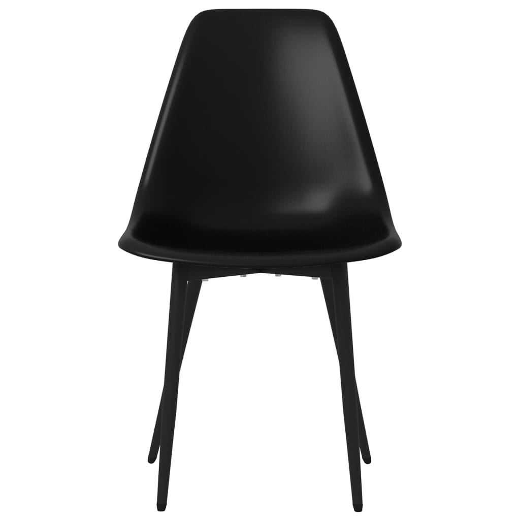 vidaXL Dining Chairs 4 pcs Black PP