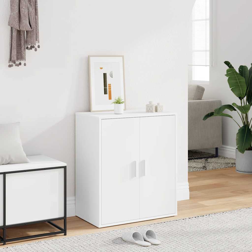 808918 vidaXL Shoe Cabinet White 60x35x70 cm Engineered Wood