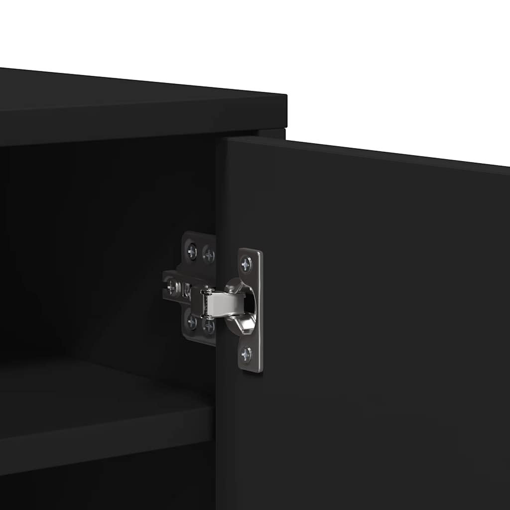 808919 vidaXL Shoe Cabinet Black 60x35x70 cm Engineered Wood