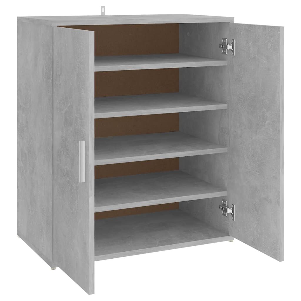 vidaXL Shoe Cabinet Concrete Grey 60x35x70 cm Engineered Wood