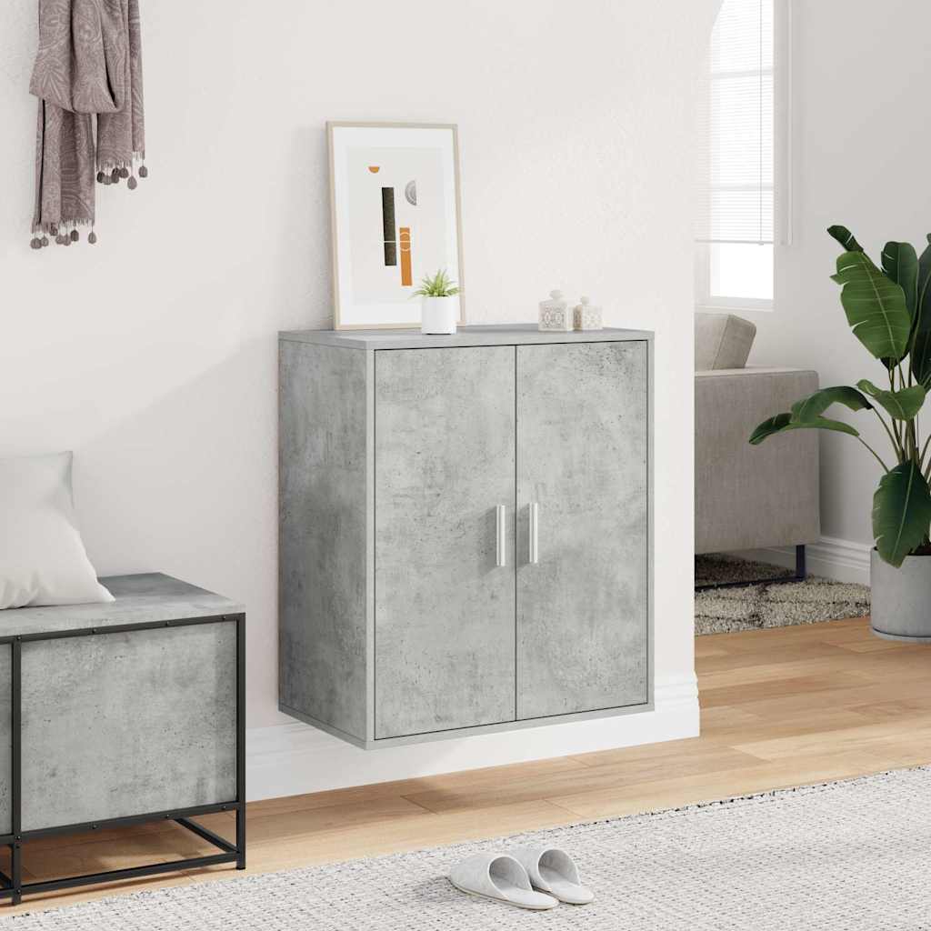Shoe Cabinet Concrete Grey 60x35x70 cm Engineered Wood