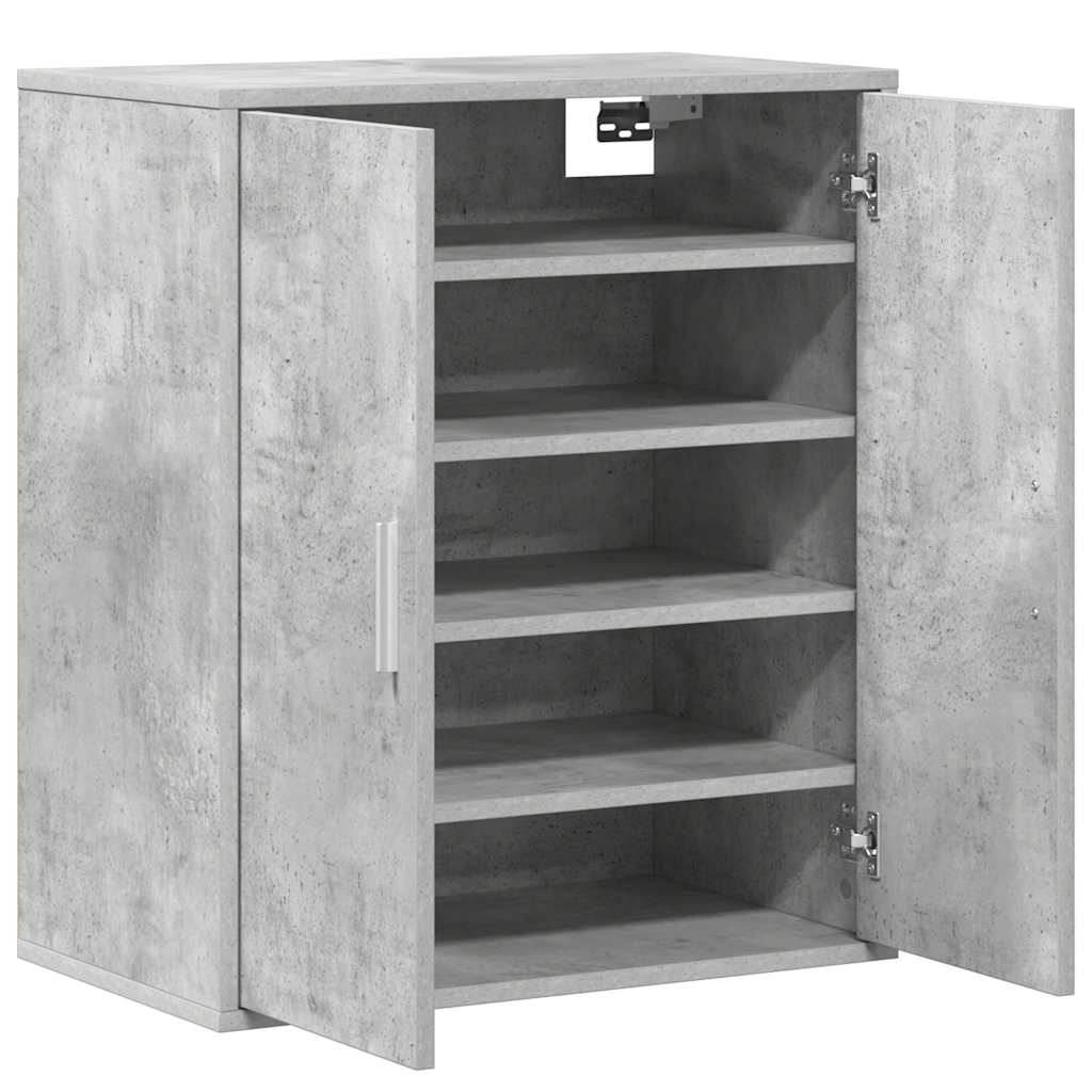Shoe Cabinet Concrete Grey 60x35x70 cm Engineered Wood
