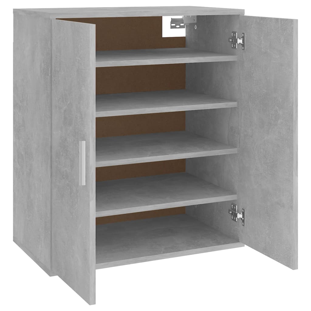 vidaXL Shoe Cabinet Concrete Grey 60x35x70 cm Engineered Wood