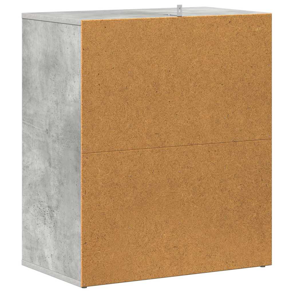 Shoe Cabinet Concrete Grey 60x35x70 cm Engineered Wood