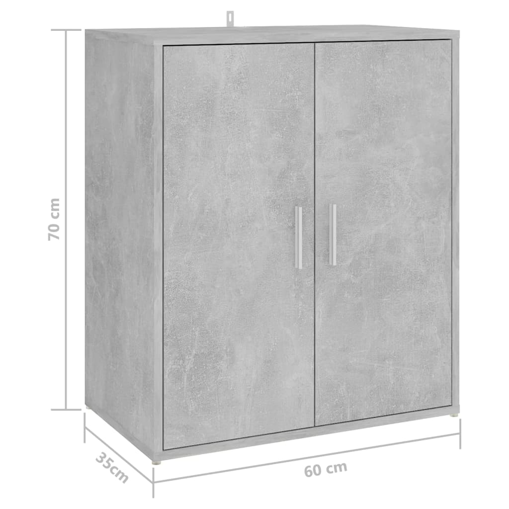 vidaXL Shoe Cabinet Concrete Grey 60x35x70 cm Engineered Wood