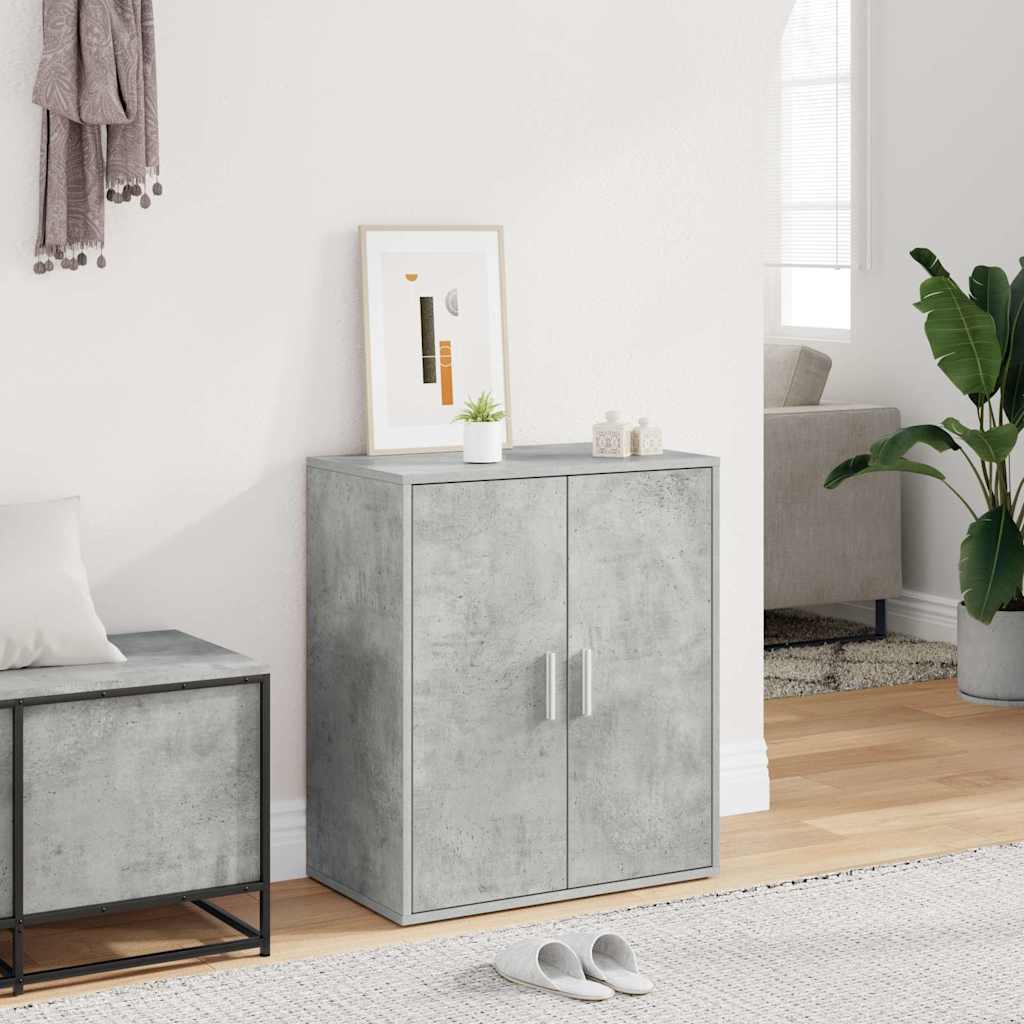 Shoe Cabinet Concrete Grey 60x35x70 cm Engineered Wood