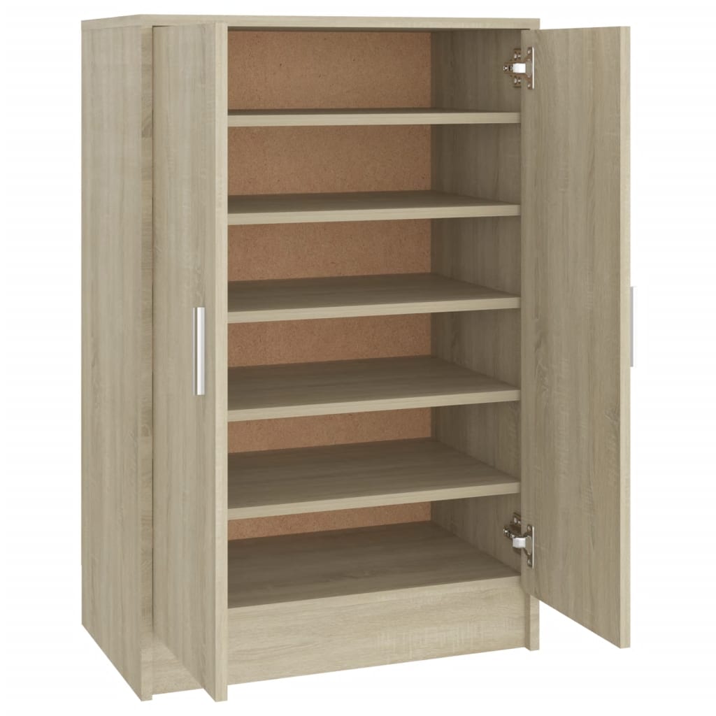 vidaXL Shoe Cabinet Sonoma Oak 60x35x92 cm Engineered Wood