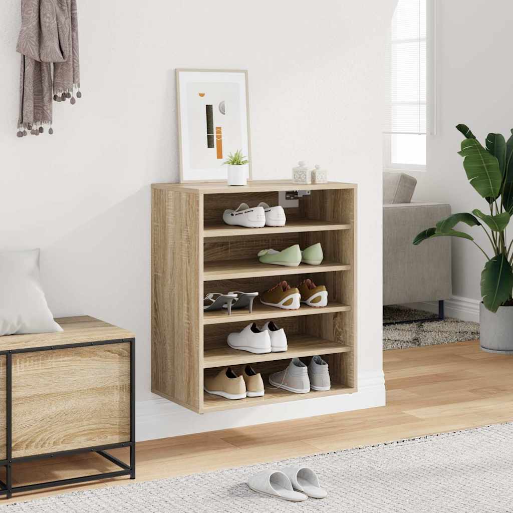 Shoe Cabinet Sonoma Oak 60x35x70 cm Engineered Wood