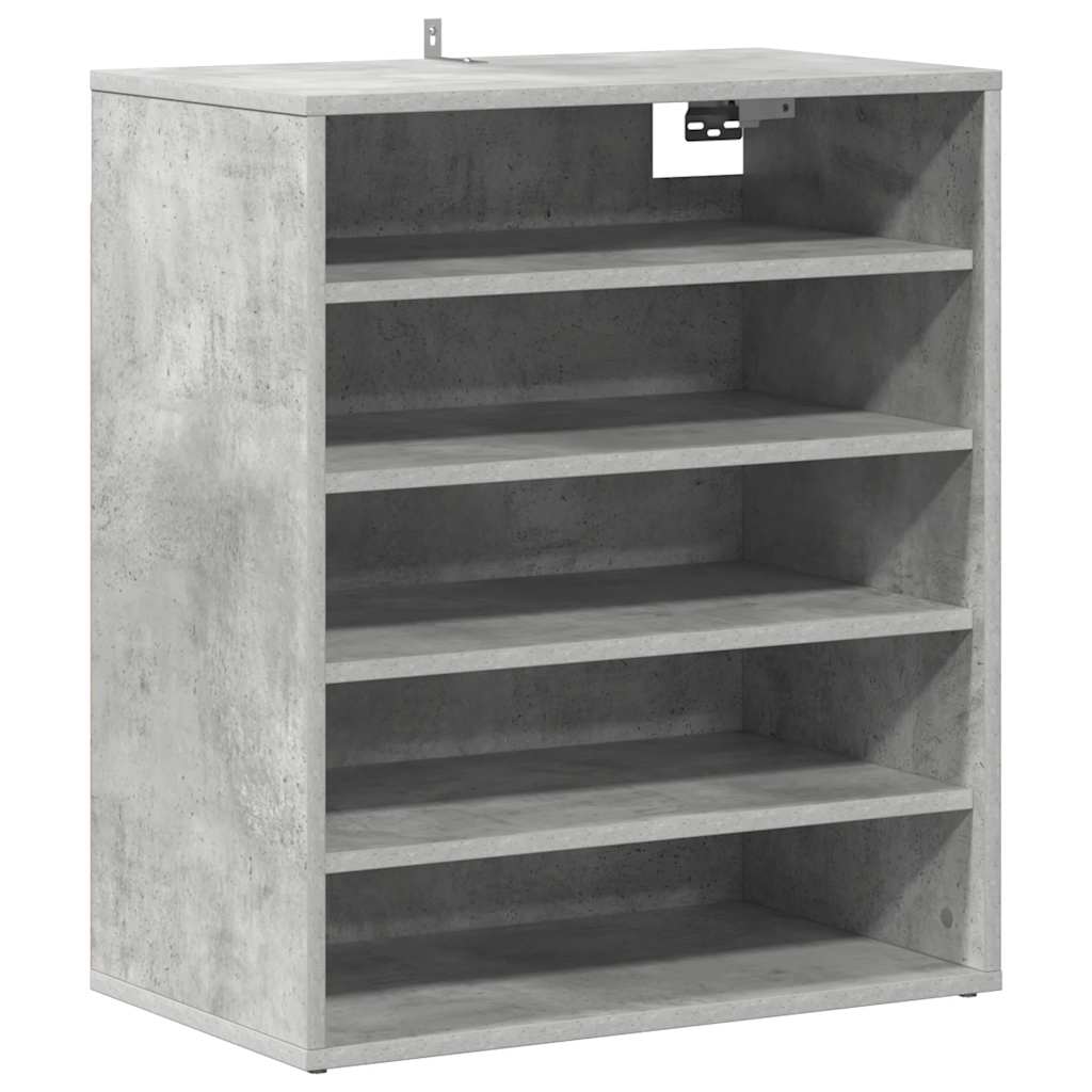 Shoe Cabinet Concrete Grey 60x35x70 cm Engineered Wood