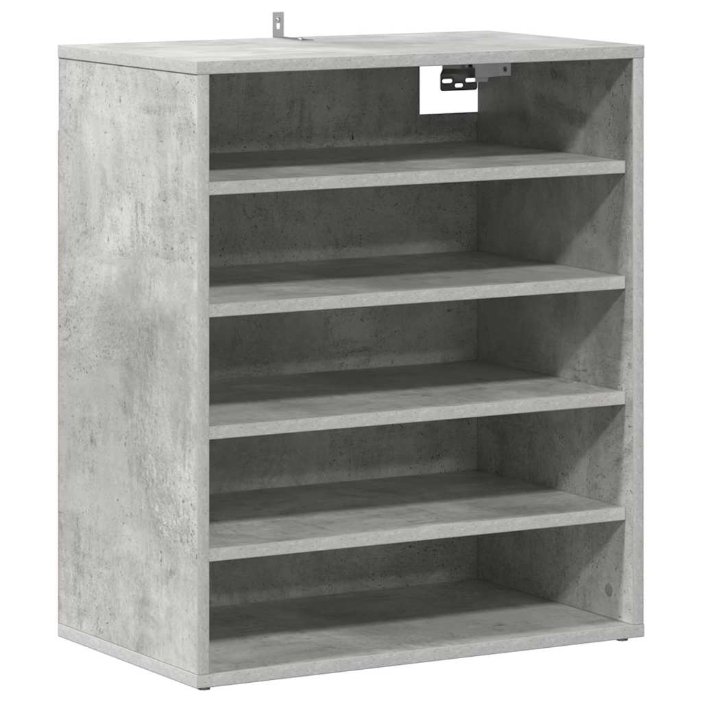 Shoe Cabinet Concrete Grey 60x35x70 cm Engineered Wood