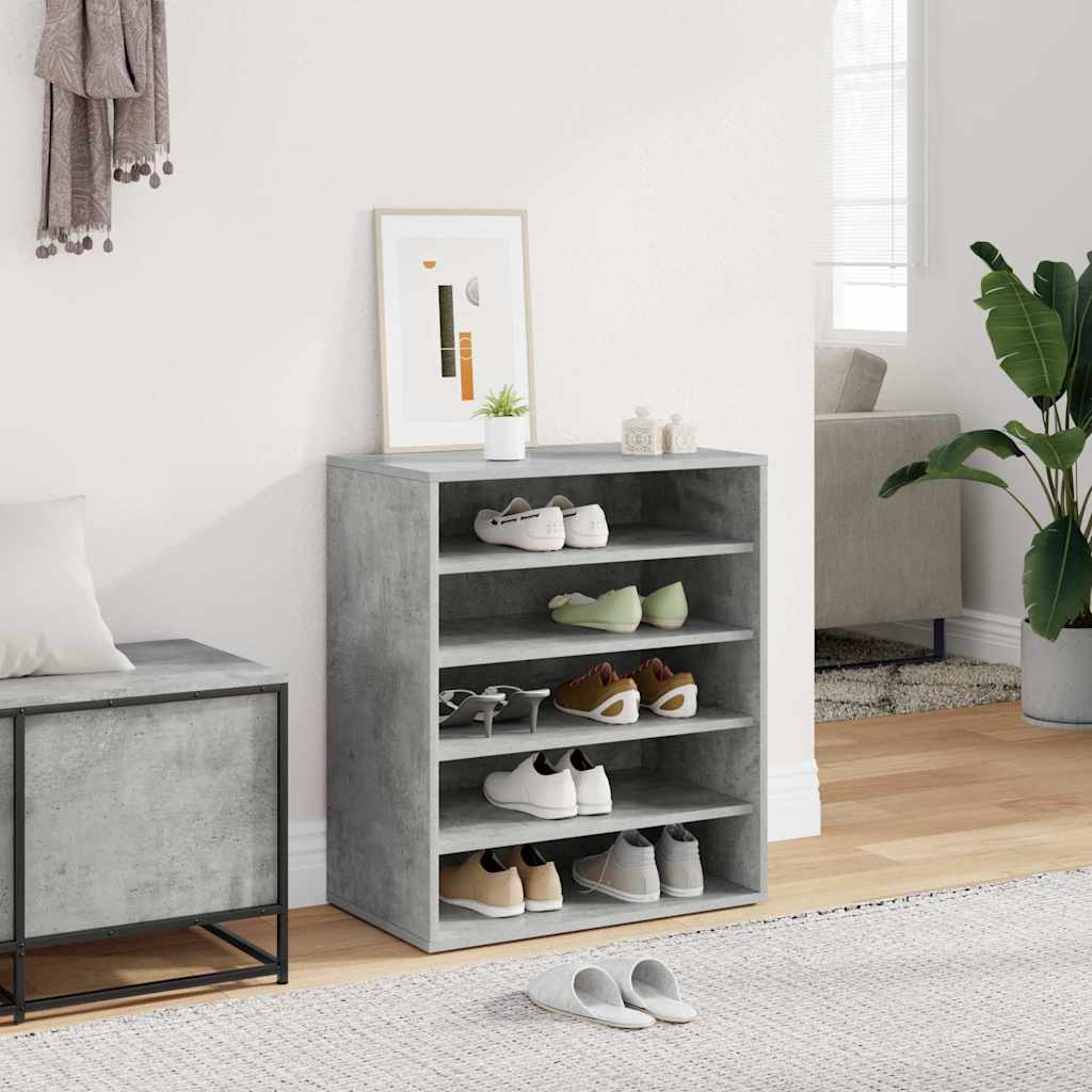 Shoe Cabinet Concrete Grey 60x35x70 cm Engineered Wood