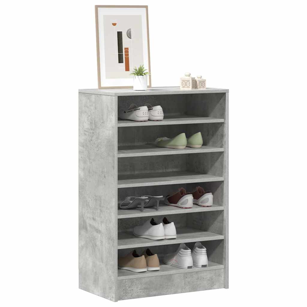 Shoe Cabinet Concrete Grey 60x35x92 cm Engineered Wood