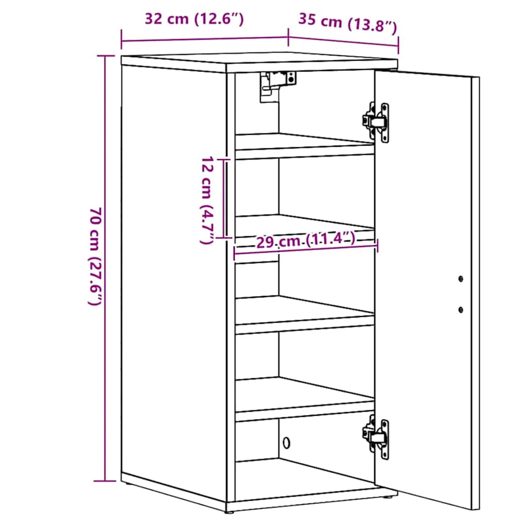 Shoe Cabinets 2 pcs White 32x35x70 cm Engineered Wood