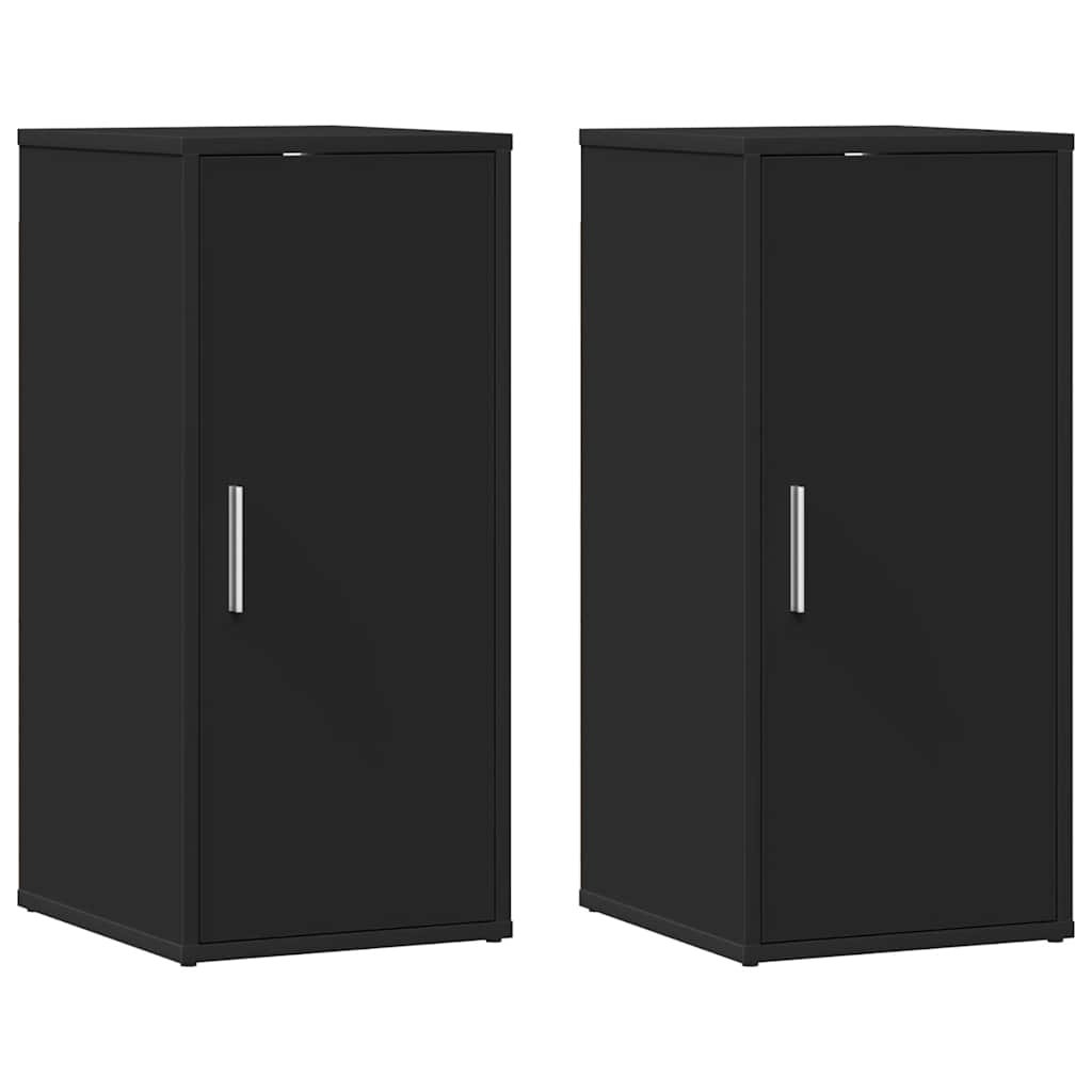 Shoe Cabinets 2 pcs Black 32x35x70 cm Engineered Wood