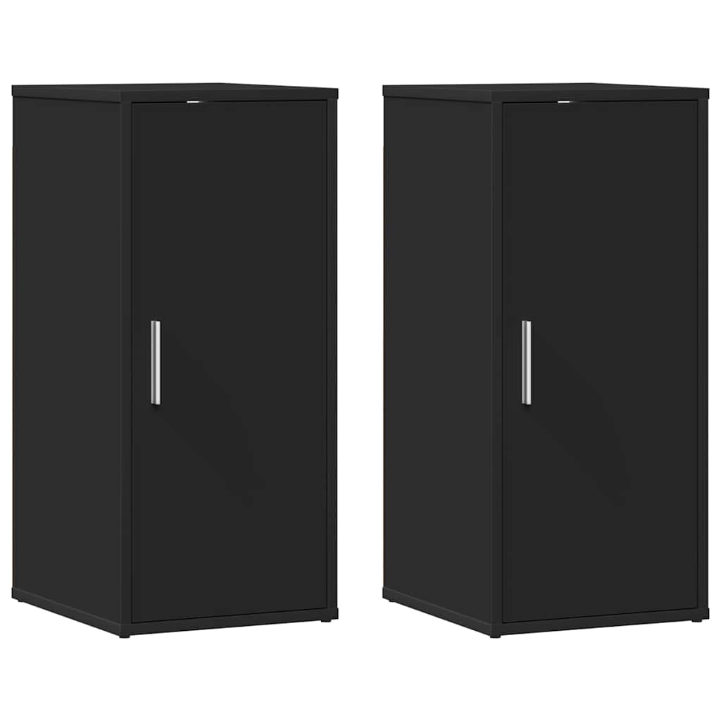Shoe Cabinets 2 pcs Black 32x35x70 cm Engineered Wood