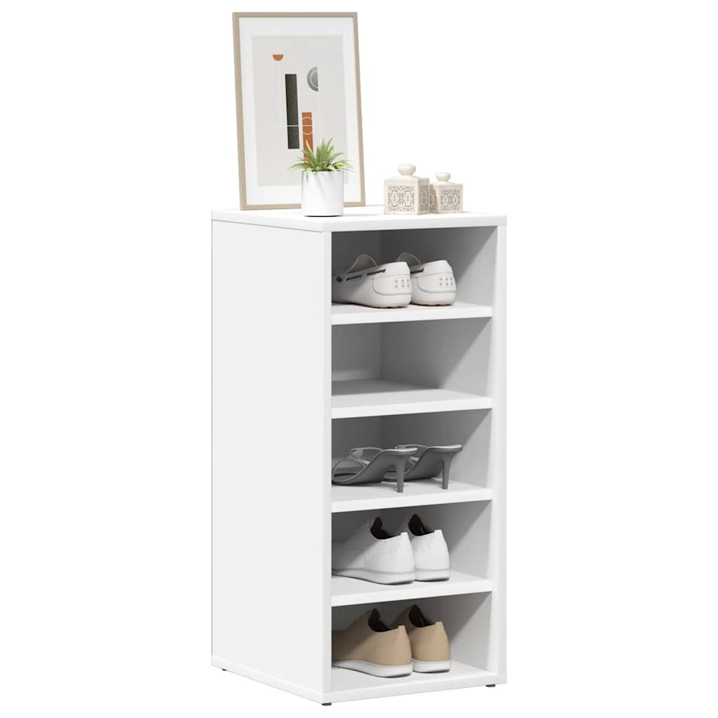 808982 vidaXL Shoe Cabinets 2 pcs White 31,5x35x70 cm Engineered Wood