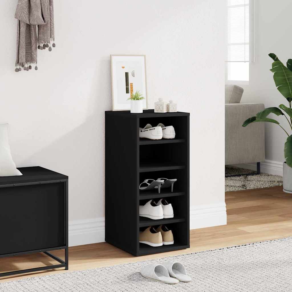 Shoe Cabinet Black 31.5x35x70 cm Engineered Wood
