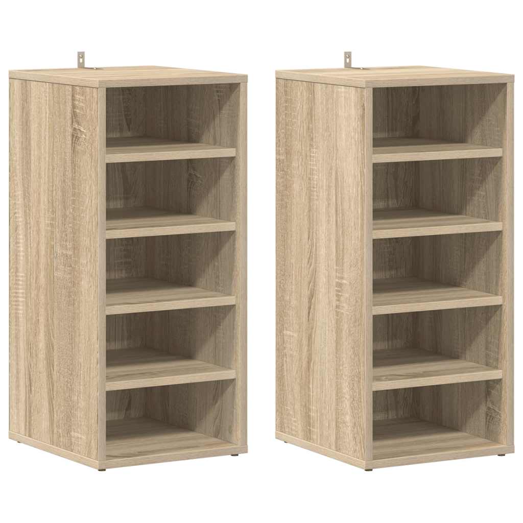 808988 vidaXL Shoe Cabinets 2 pcs Sonoma Oak 31,5x35x70 cm Engineered Wood