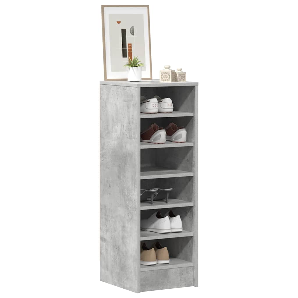 809003 vidaXL Shoe Cabinet Concrete Grey 31,5x35x90 cm Engineered Wood