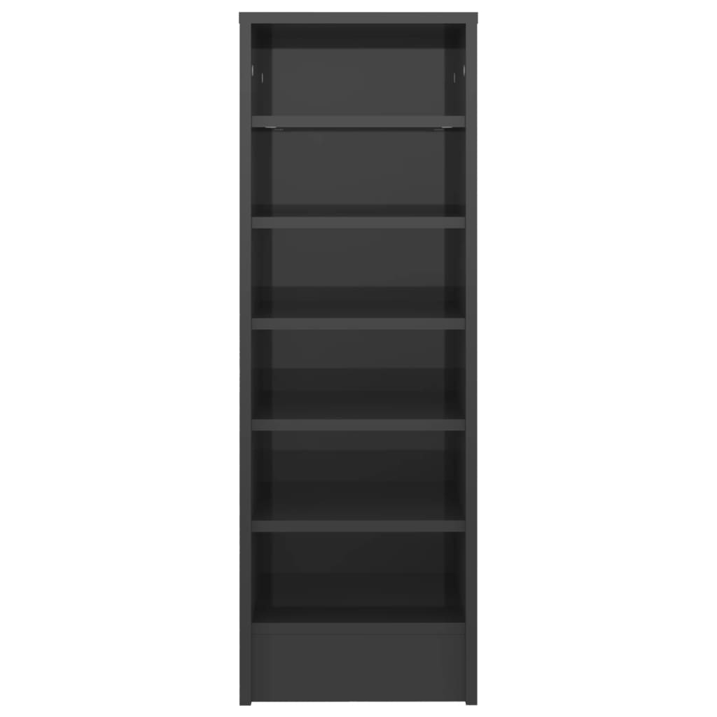 vidaXL Shoe Cabinet High Gloss Grey 31.5x35x92 cm Engineered Wood