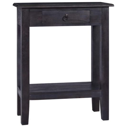 vidaXL Console Table with Drawer Black 60x30x75 cm Solid Wood Mahogany