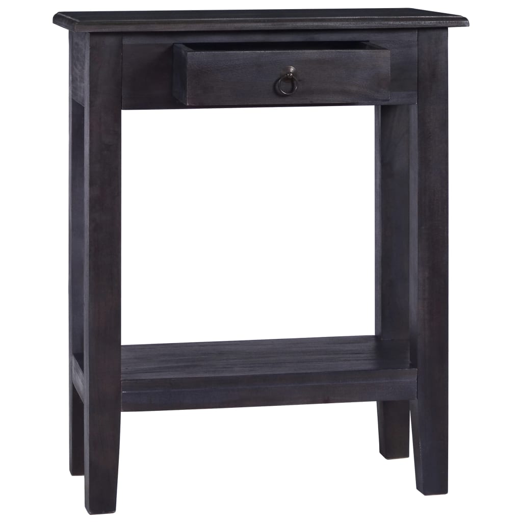 vidaXL Console Table with Drawer Black 60x30x75 cm Solid Wood Mahogany