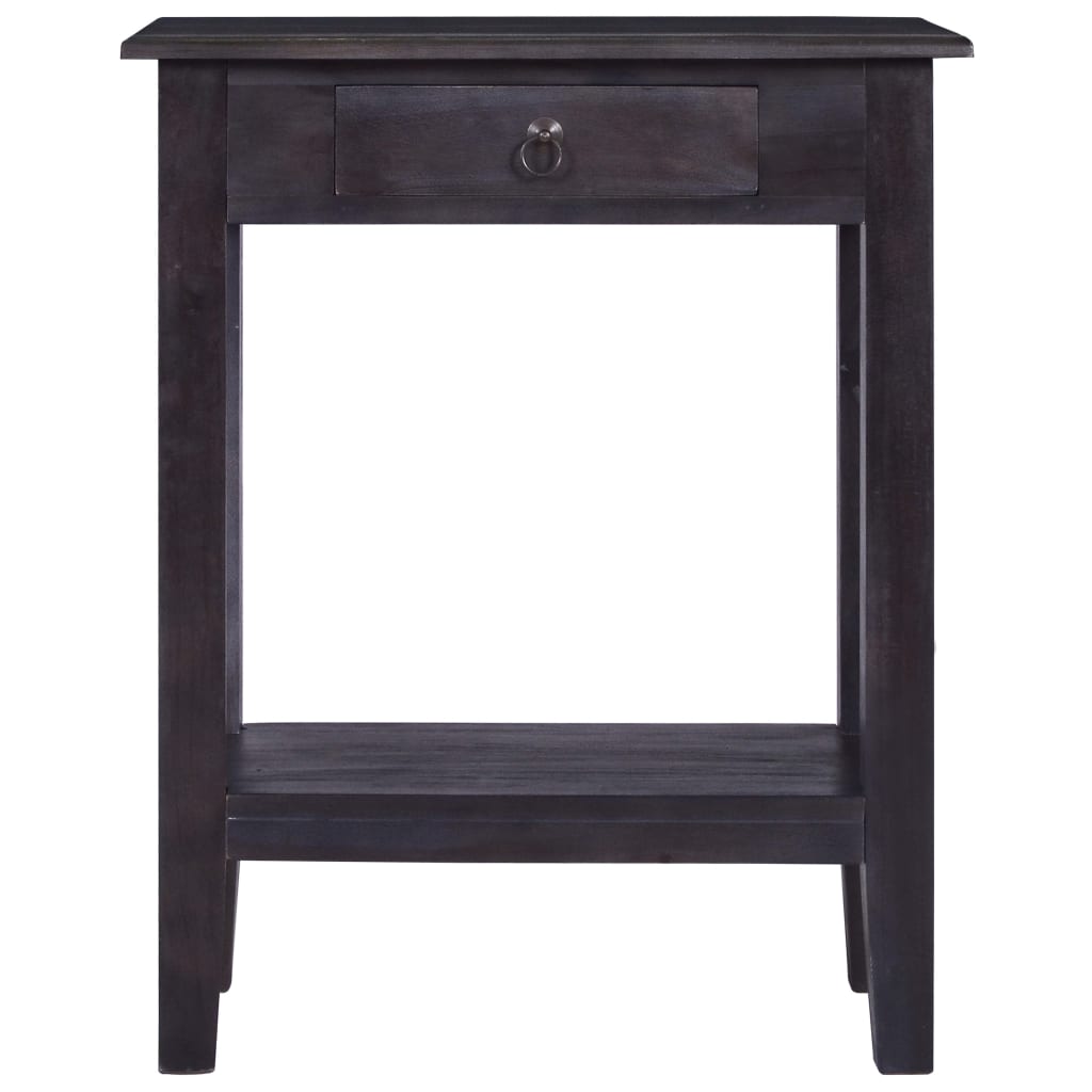 vidaXL Console Table with Drawer Black 60x30x75 cm Solid Wood Mahogany