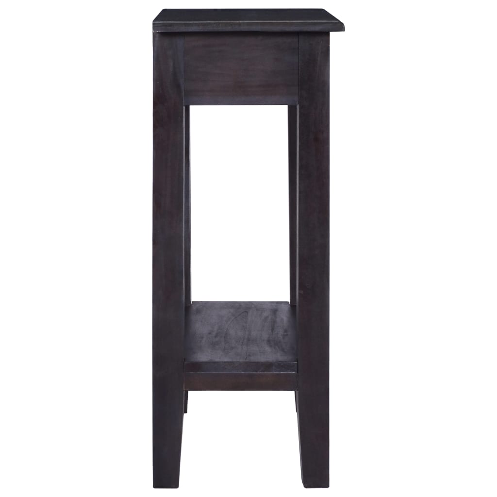 vidaXL Console Table with Drawer Black 60x30x75 cm Solid Wood Mahogany