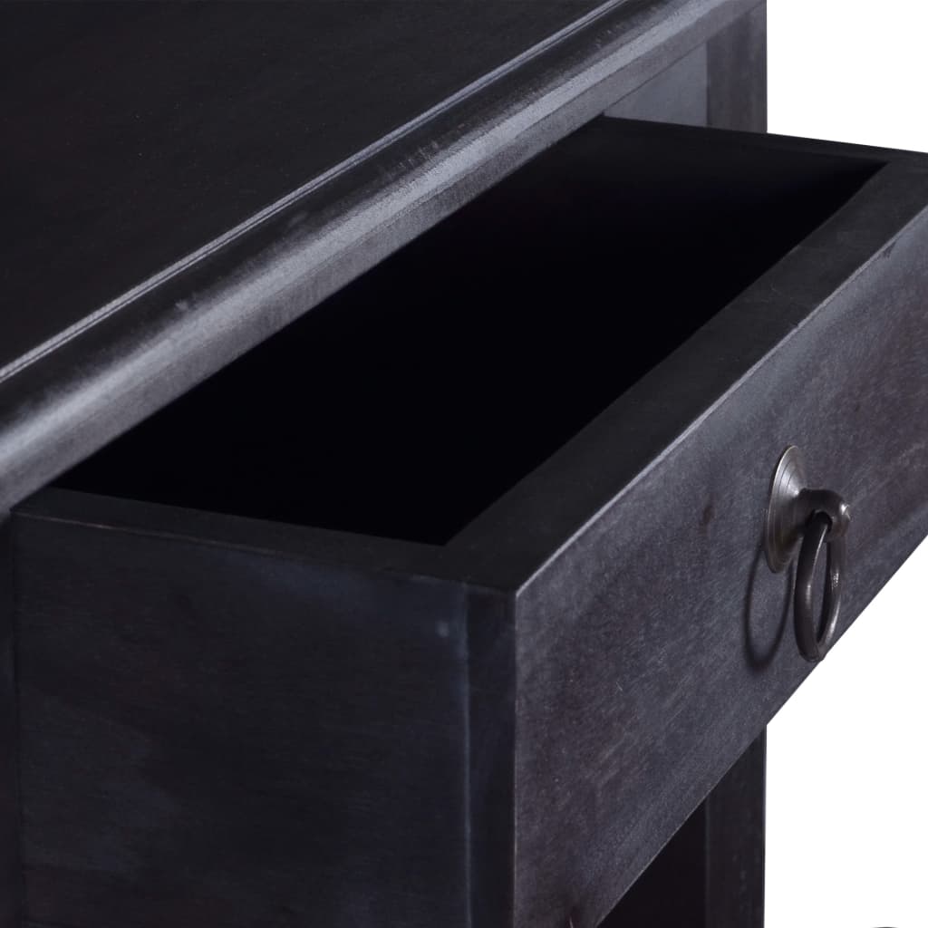 vidaXL Console Table with Drawer Black 60x30x75 cm Solid Wood Mahogany