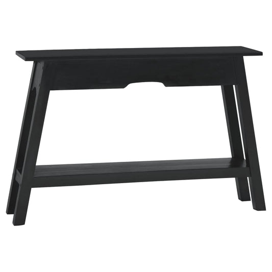 vidaXL Console Table Black 110x30x75 cm Solid Wood Mahogany