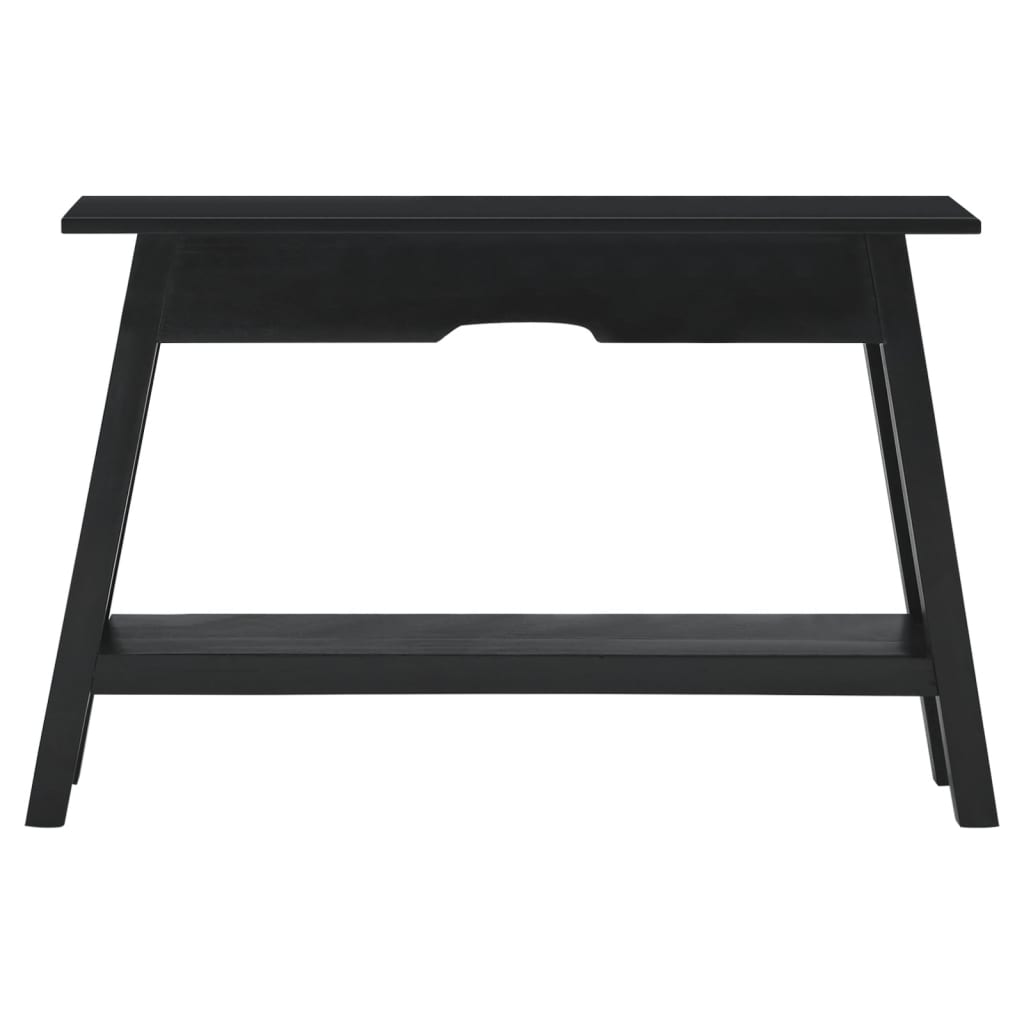 vidaXL Console Table Black 110x30x75 cm Solid Wood Mahogany