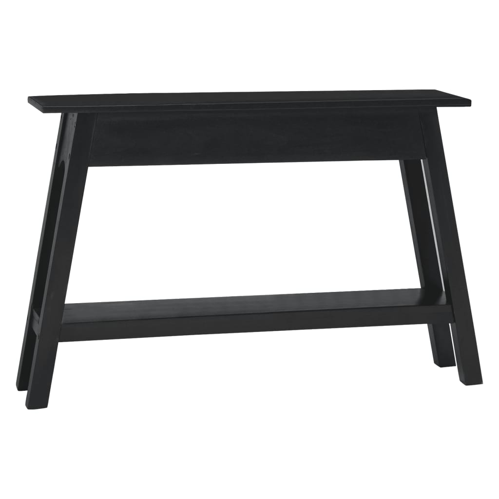 vidaXL Console Table Black 110x30x75 cm Solid Wood Mahogany