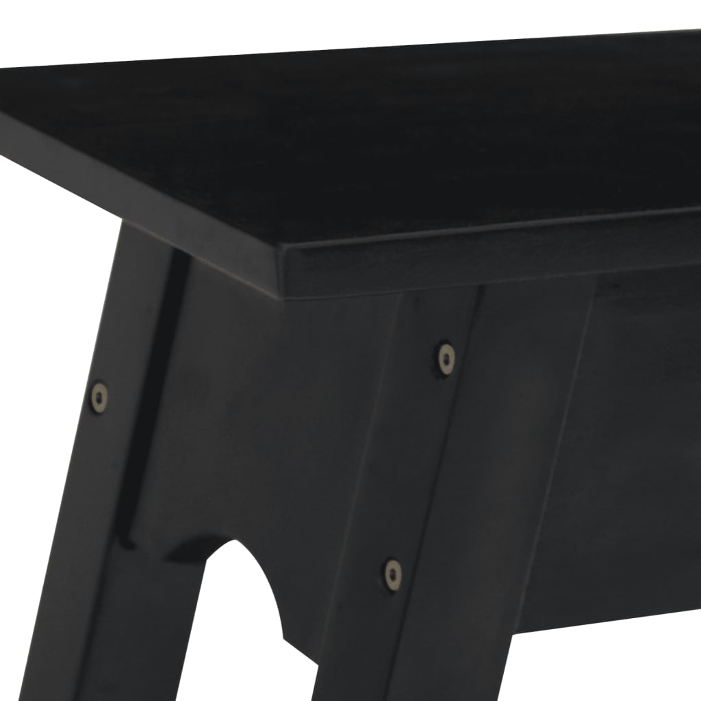 vidaXL Console Table Black 110x30x75 cm Solid Wood Mahogany