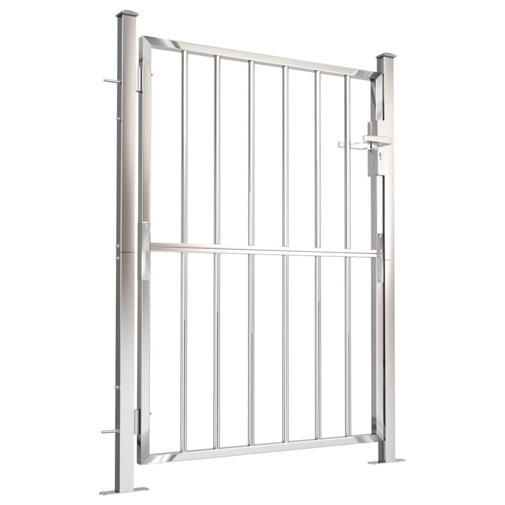 vidaXL Garden Gate 100x125 cm Stainless Steel