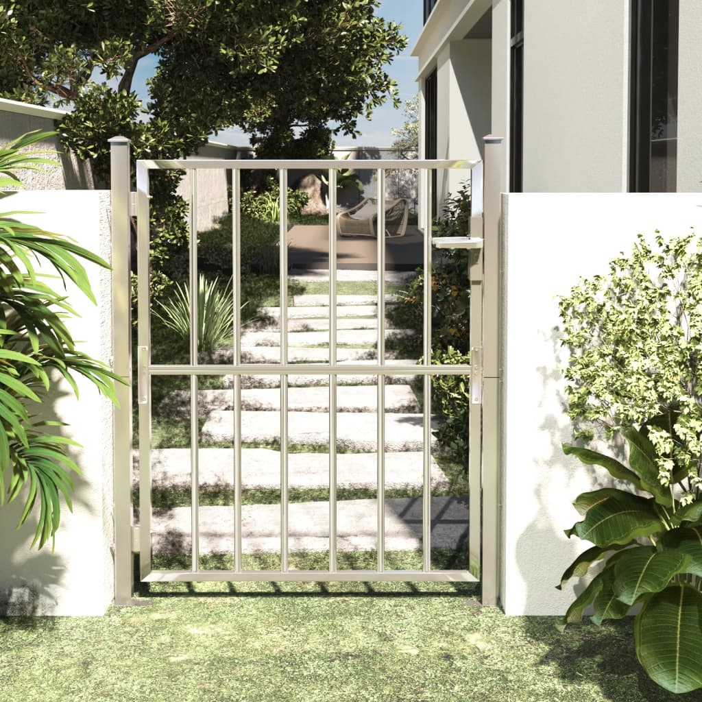 vidaXL Garden Gate 100x125 cm Stainless Steel