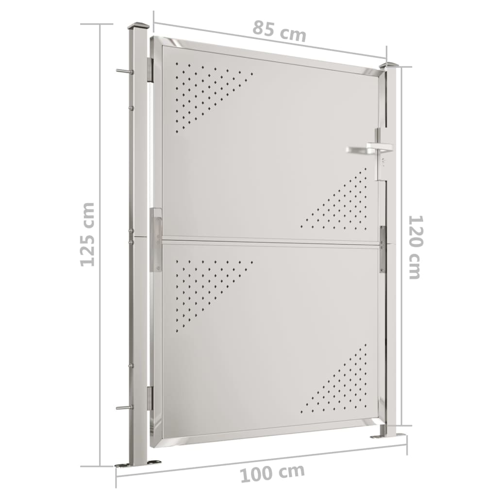 vidaXL Garden Gate 100x125 cm Stainless Steel