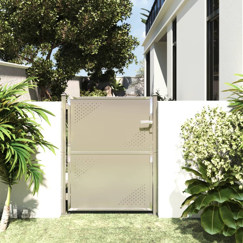 vidaXL Garden Gate 100x125 cm Stainless Steel