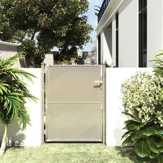 vidaXL Garden Gate 100x125 cm Stainless Steel