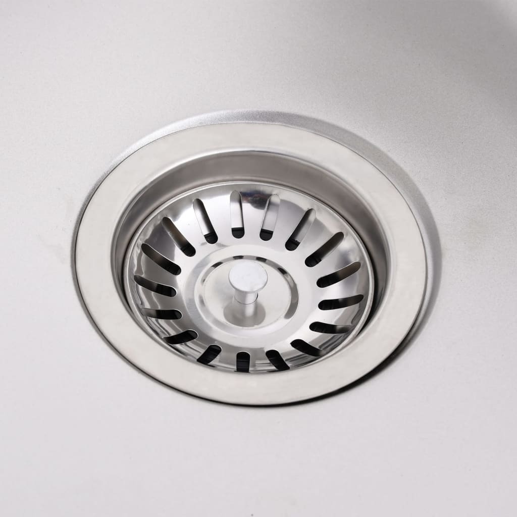 vidaXL Camping Sink Double Basins with Tap Stainless Steel