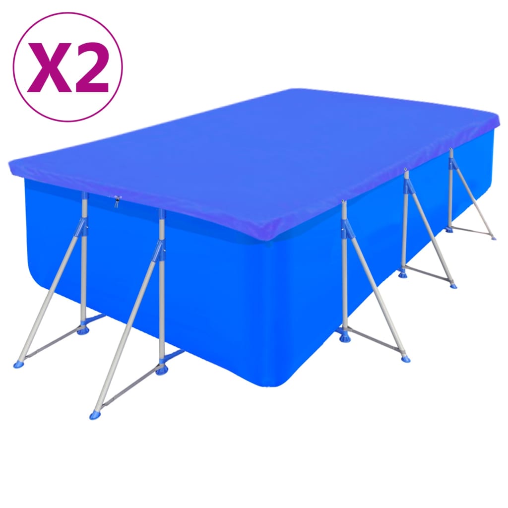 vidaXL Pool Covers 2 pcs PE Rectangular 90 g/sqm 400x207 cm