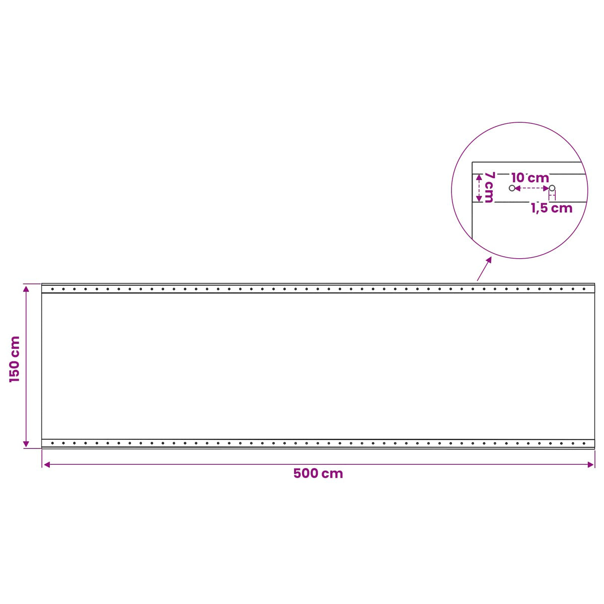 Leno Tarpaulins 2 pcs 260 g/m² 1,5x5 m White