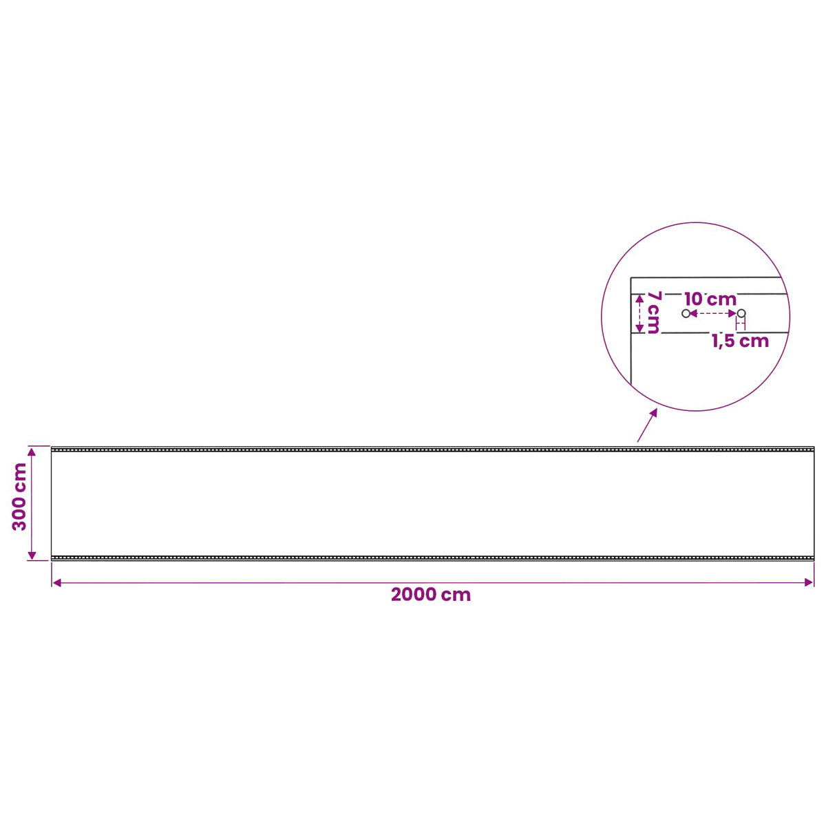 Leno Tarpaulins 2 pcs 260 g/m² 3x20 m White