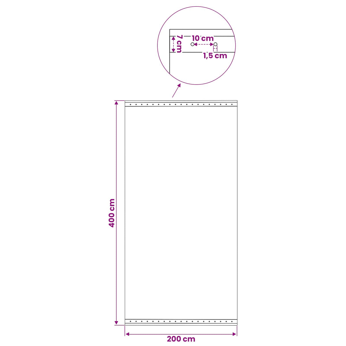 Leno Tarpaulins 2 pcs 260 g/m² 4x2 m White