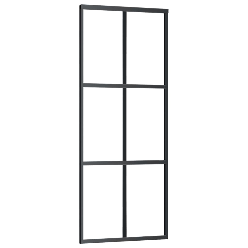 vidaXL Sliding Door with Hardware Set ESG Glass&Aluminium 76x205 cm