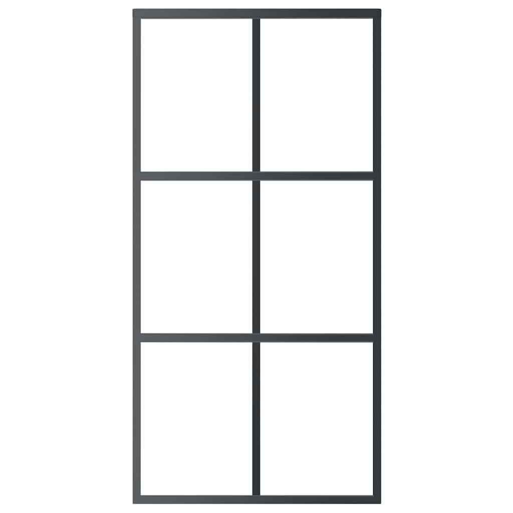 Sliding Door with Hardware Set ESG Glass&Aluminium 102x205 cm