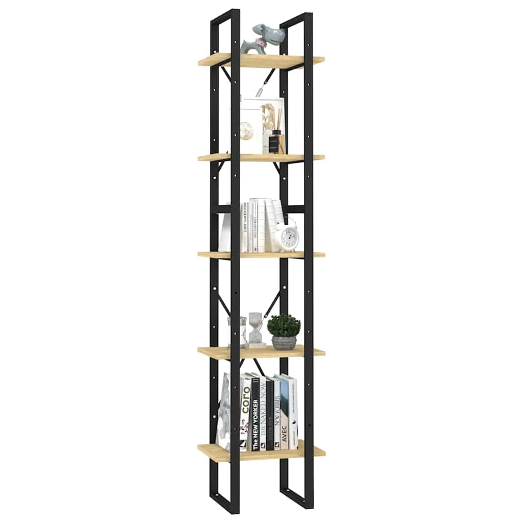 5-Tier Book Cabinet 40x30x175 cm Solid Wood Pine