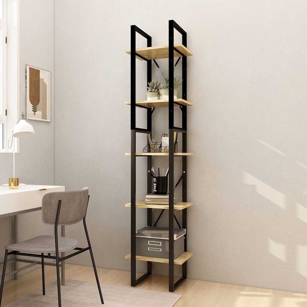 5-Tier Book Cabinet 40x30x175 cm Solid Wood Pine