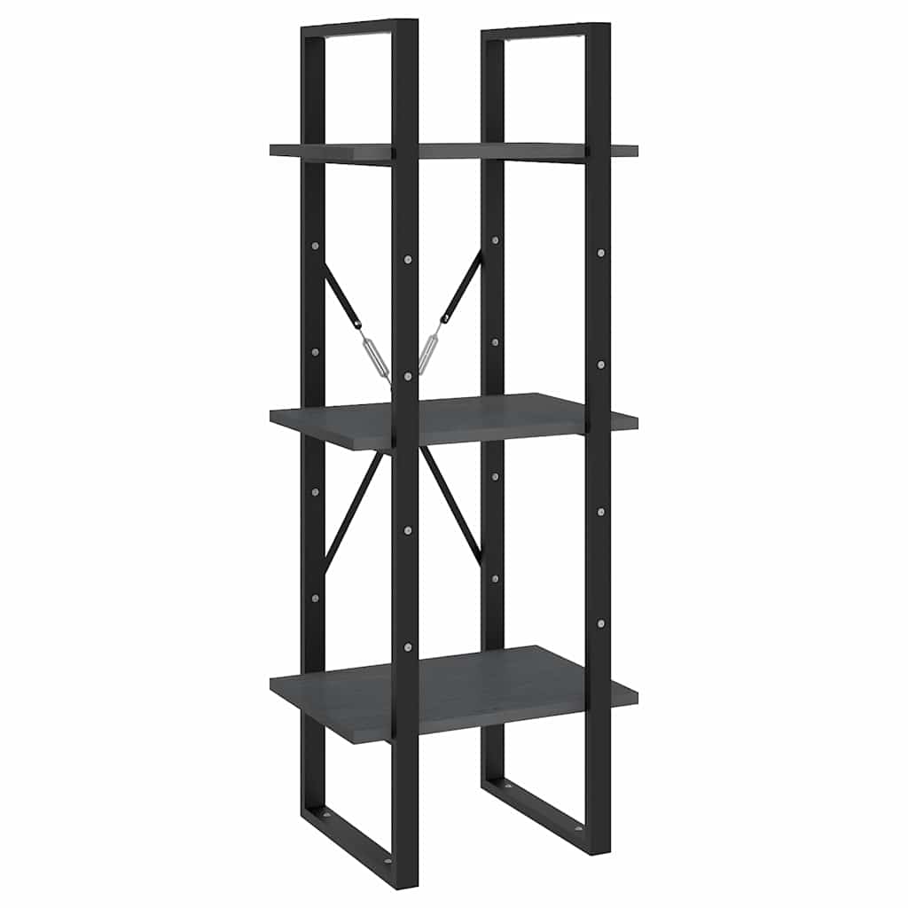5-Tier Book Cabinet Grey 40x30x175 cm Solid Wood Pine