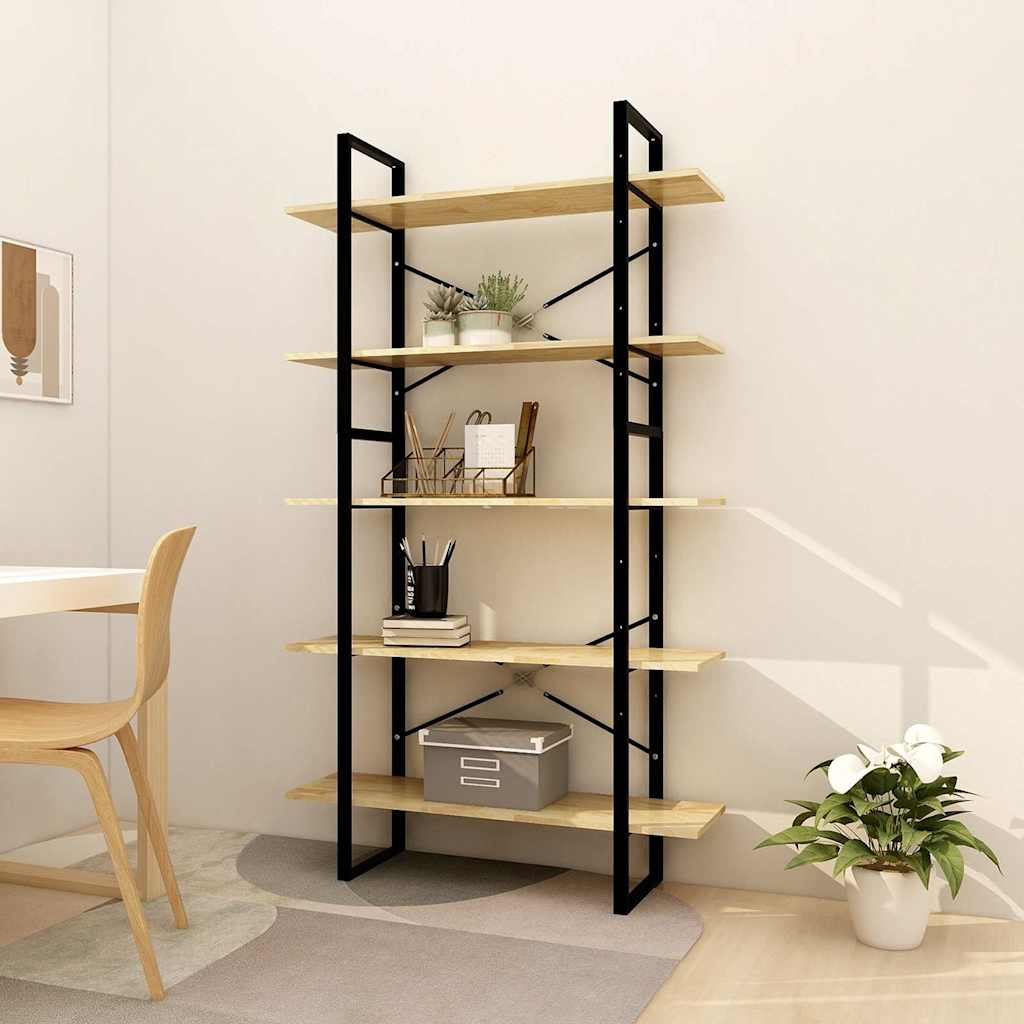 5-Tier Book Cabinet 100x30x175 cm Solid Wood Pine