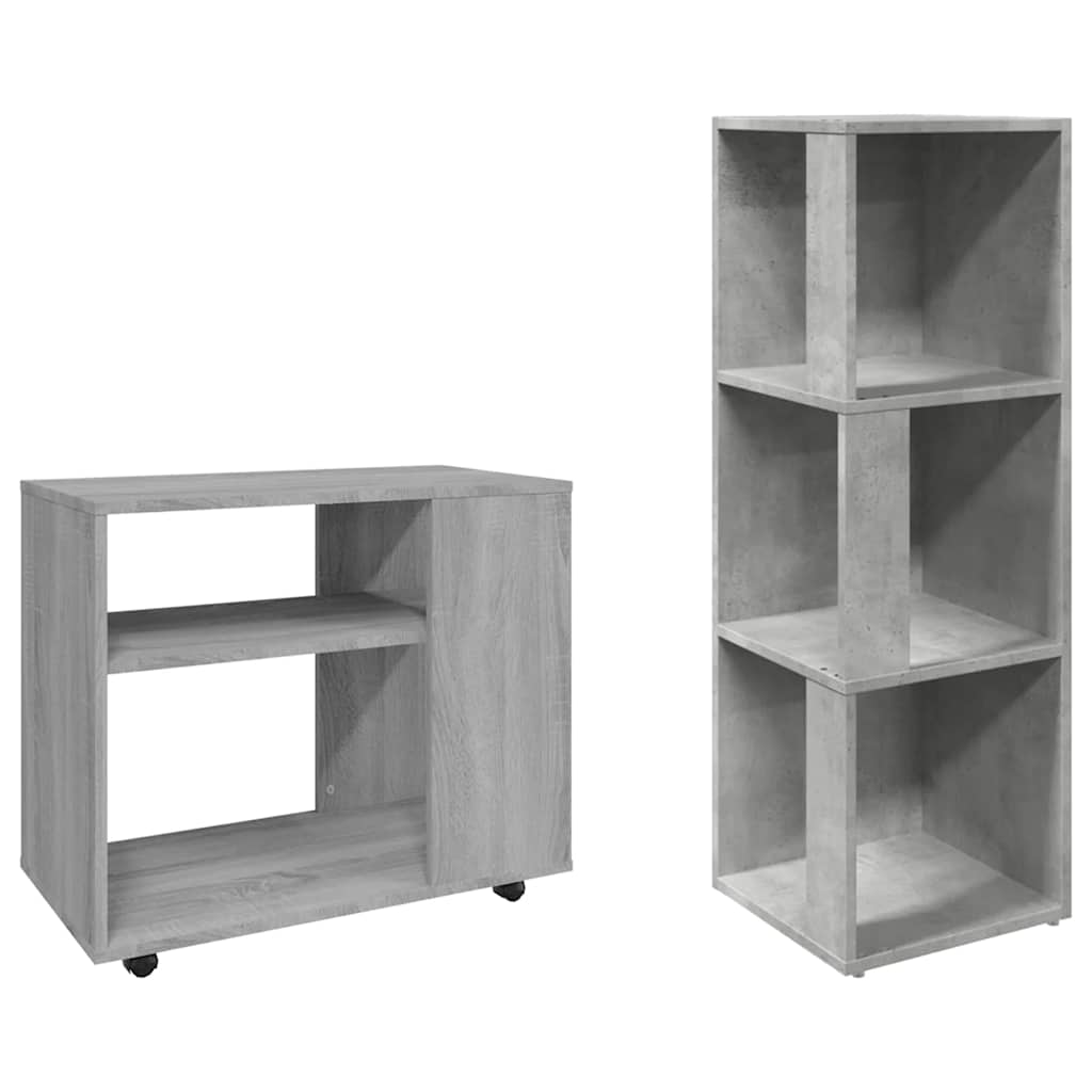 Corner Cabinet Concrete Grey 33x33x100 cm Engineered Wood